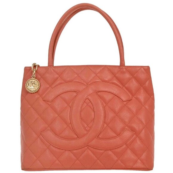 Chanel Pink Calfskin Medallion Tote Handbag - Picture 1 of 10